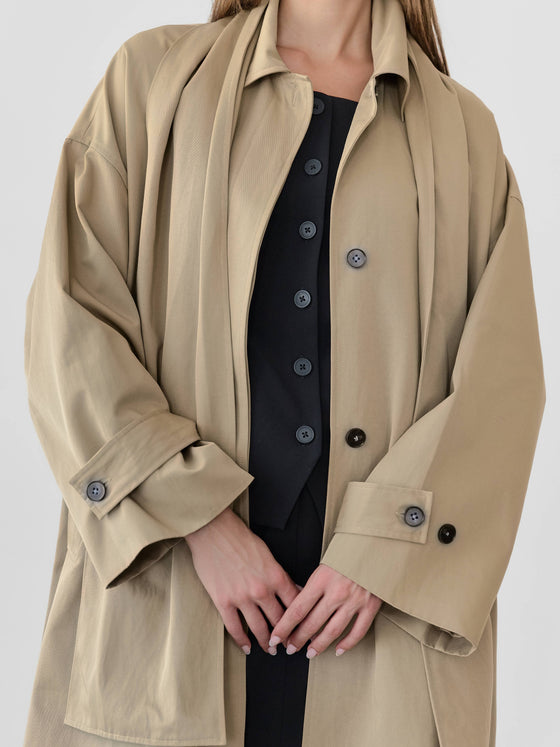 The Cove Coat | Versatile Attachable-Scarf Coat