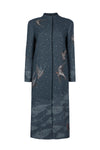 Sabina Savage The Lunar Leopard wool crepe Full length coat found at Patricia in Southern Pines, NC