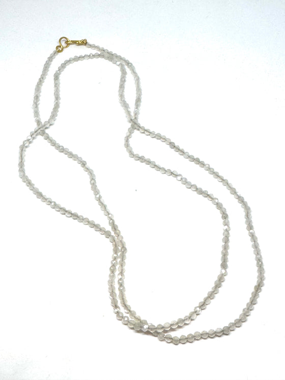 White Faceted Moonstone Necklace