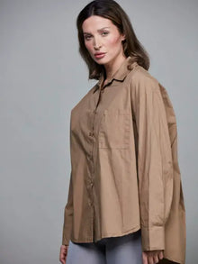  Boyfriend Cotton Short Shirt in tobacco found at Patricia in Southern Pines, NC