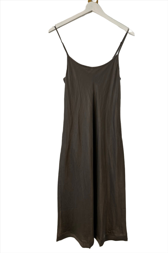 Brazeau Tricot porcini classic petal slip dress with chiffon found at Patricia in southern pines, nc