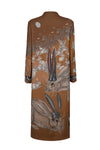 "The Floating Rabbits" Wool Full Length Crepe Coat Cinnamon/Sienna