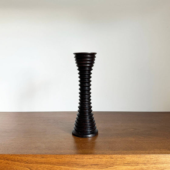 Small Ebony Wood Vessel - Candle Holder