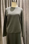 Cashmere Boy Crewneck Sweater with Skull Pewter