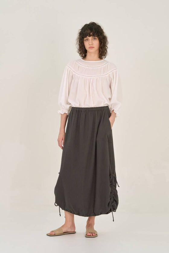 Gauze Midi Skirt Faded Black