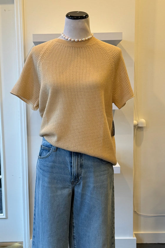 Cashmere Short Sleeve Clover Sweatshirt Sand