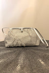 Liette Silver Woven Clutch