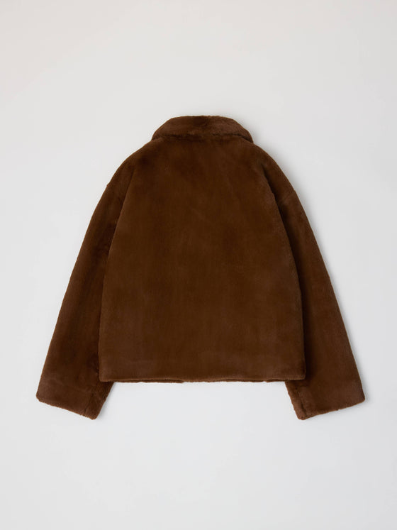 The Paloma Coat | Brown Faux Fur Jacket