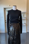 Black Shimmer Sequin Skirt