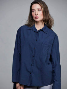  Boyfriend cotton short shirt in royal blue found at Patricia in Southern Pines, nc. 