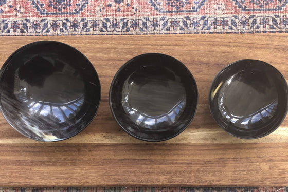 Ankole Horn Nesting Bowl Set (3) Black/Brown