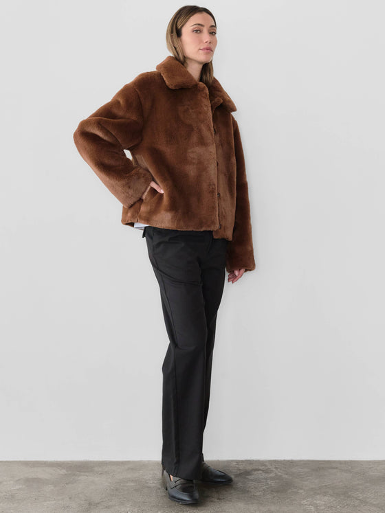 The Paloma Coat | Brown Faux Fur Jacket