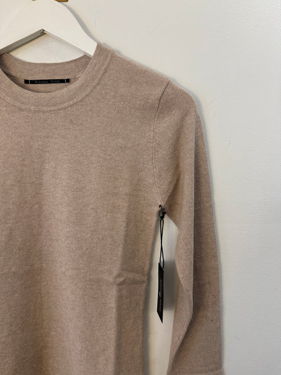 Long Sleeve Cotton Cashmere Cuff Shirt Toast