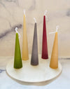 Neutrals Slim Cone Taper Beeswax Candle: Pumpkin / Tall