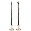 Hickory Candlesticks Pair in Forest Green