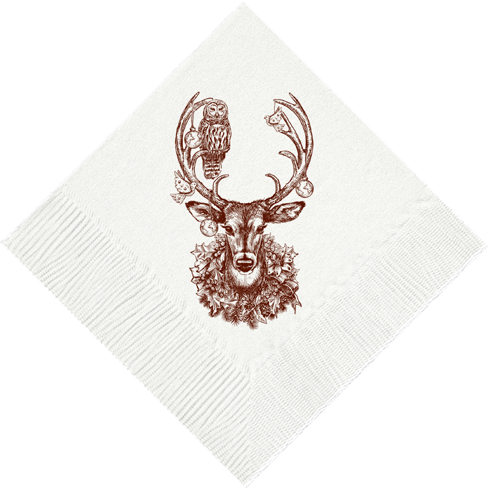 Christmas Deer Beverage Napkins