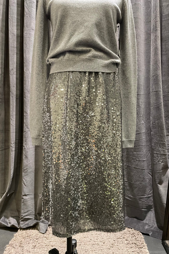 Steel Shimmer Sequin Skirt