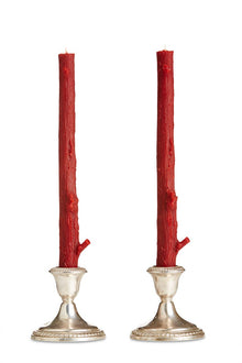  Cedar Candlesticks Pair in Dark Cherry