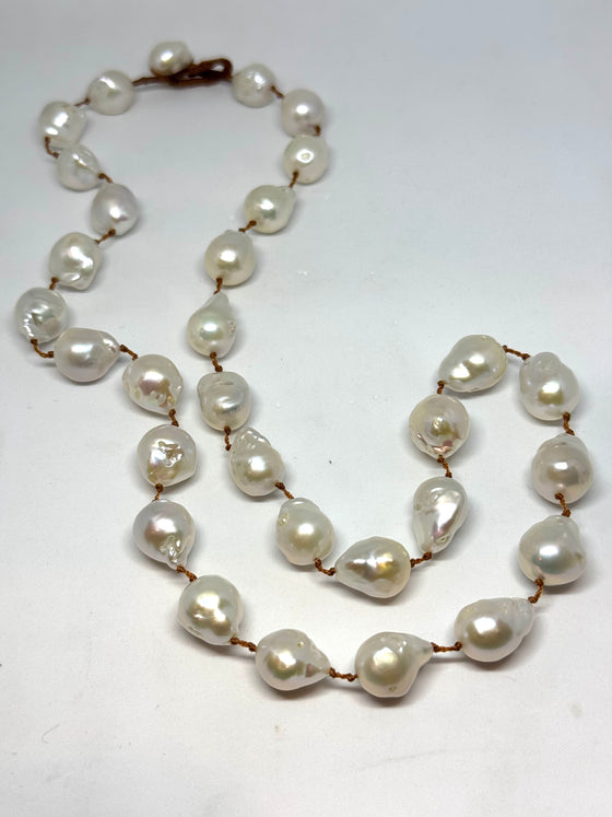 White Baroque Pearl Necklace