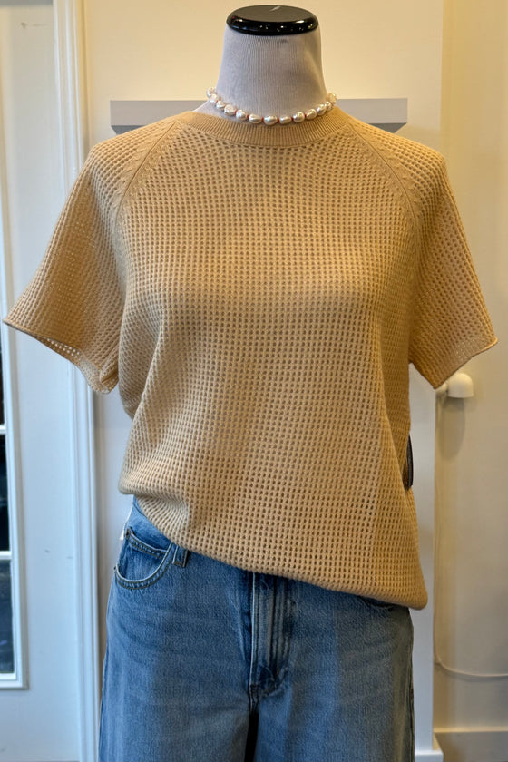 Cashmere Short Sleeve Clover Sweatshirt Sand