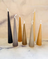 Neutrals Slim Cone Taper Beeswax Candle: Taupe / Tall