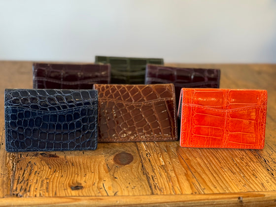 W. Kleinberg Glazed Alligator Card Case