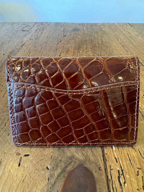 W. Kleinberg Glazed Alligator Card Case