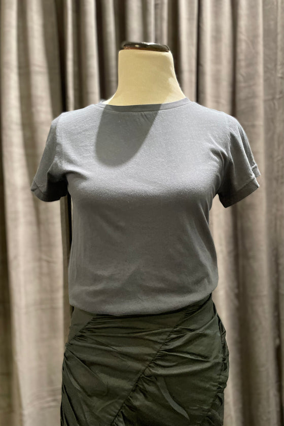 Pewter Cotton Cap Sleeve Tee