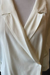 Silk Satin Blazer Shirt White