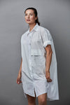 Pocket Cotton Dress - White