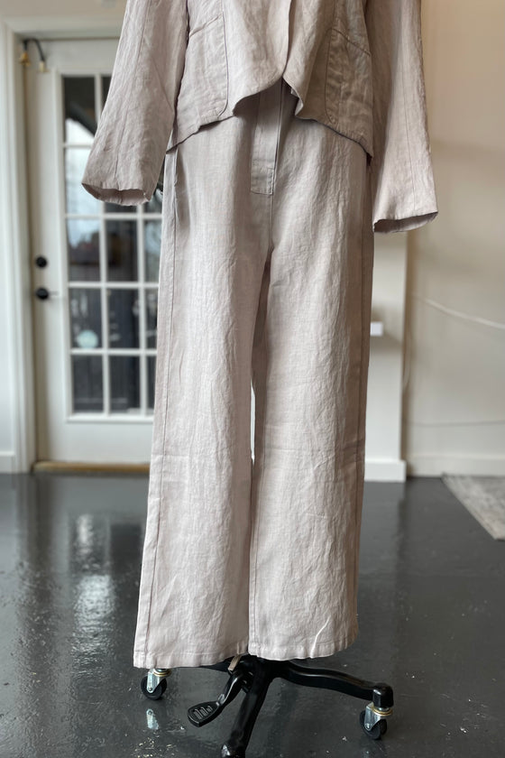 Wide Leg Linen Pant Chalk