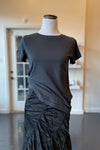 Black Cotton Cap Sleeve Tee