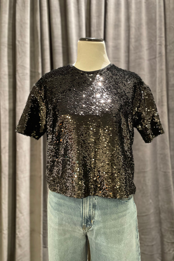 Black Shimmer Sequin Boy Shirt