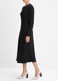 Vince Black Long Sleeve High V-neck Dress found at Patricia in Southern Pines, NC 