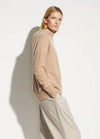 Boiled Cashmere Funnel Neck Pullover in Camel