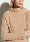 Boiled Cashmere Funnel Neck Pullover in Camel