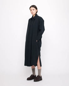  Black Cocoon Cotton Maxi Shirtdress