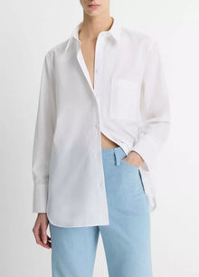  Cotton Relaxed Straight Shirt Optic White