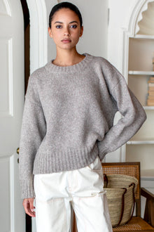  Emerson Fry cozy sweater, fog gray melange found at Patricia in Southern Pines, NC