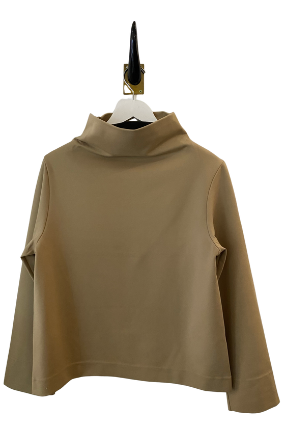 Peter O. Mahler Camel Wide Mock Neck Top