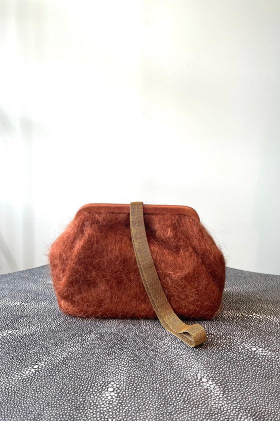 Susan Chestnut Mohair Clutch