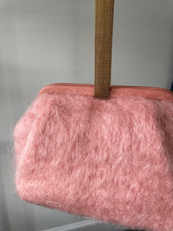 Susan Blush Mohair Clutch