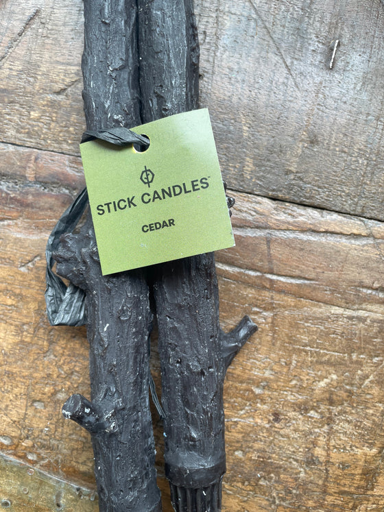 Cedar Candlesticks Pair in Dark Chocolate