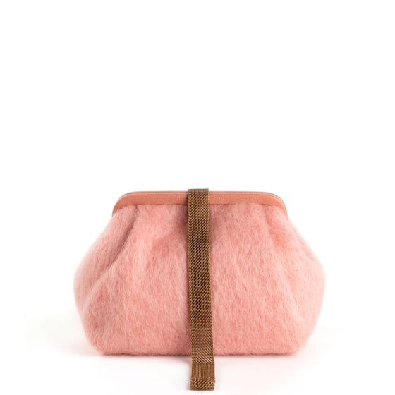 Susan Blush Mohair Clutch