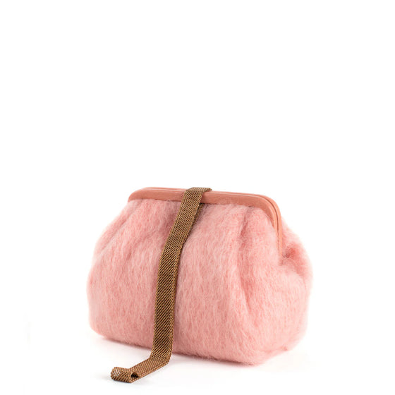 Susan Blush Mohair Clutch