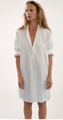  Zoe Tunic Shirt Dress White