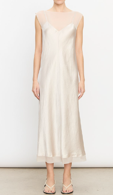 Champagne Chiffon Layered Slip Dress by Vince | PATRICIA