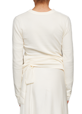 Long Sleeve Cotton Cashmere Cuff Shirt Pearl