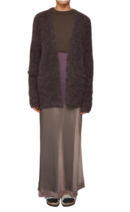 Brazeau Tricot dreamer vino cardigan found at Patricia in Southern pines,nc 