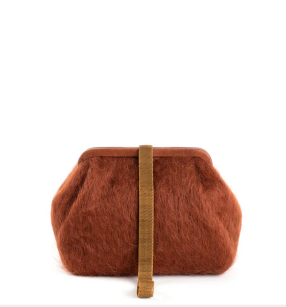 Susan Chestnut Mohair Clutch